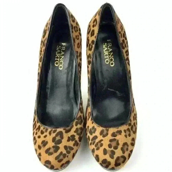 Franco Sarto heels size 6 Napoli calf hair patent - Picture 3 of 9